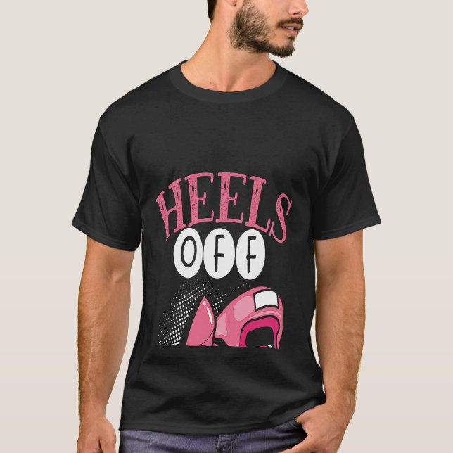 Backprint Heels Off Gloves On Woman Boxing T-Shirt (Front)