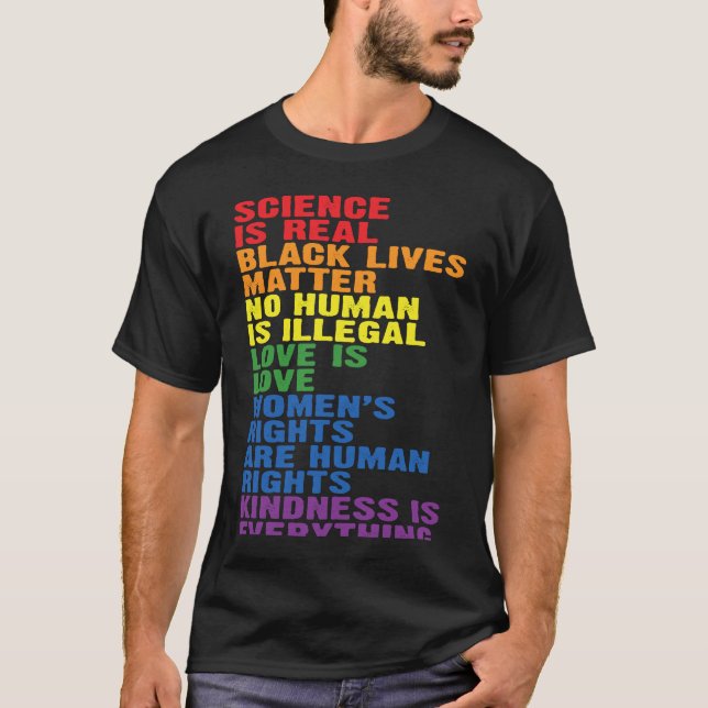 Backprint Kindness is everything LGBTQ+ Pride T-Shirt (Front)