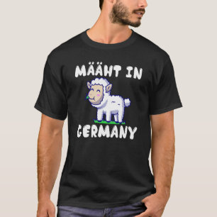Backprint Mows in Germany lawn mower sheep saying T-Shirt