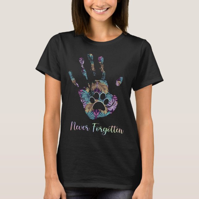 Backprint Never Forgotten Paw Print T-Shirt (Front)