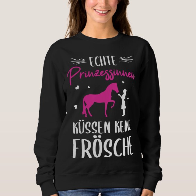 Backprint Real Princess Kissing No Frogs Horse Sweatshirt (Front)