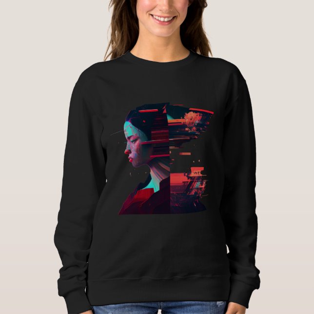 Backprint Streetwear Dragon Goth Japan Outfit Glit Sweatshirt (Front)