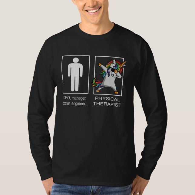 Backprint Unicorn Physiotherapy Physio Physiothera T-Shirt (Front)