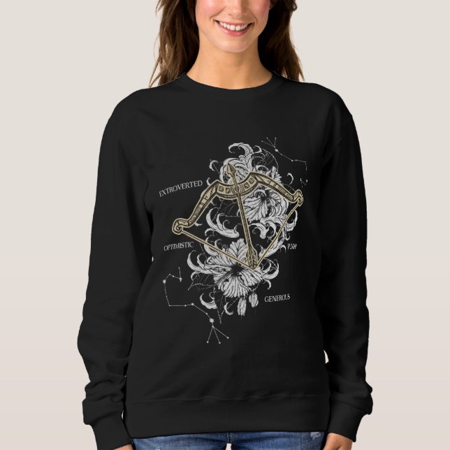 Backprint Zodiac Sign Sagittarius Sweatshirt (Front)