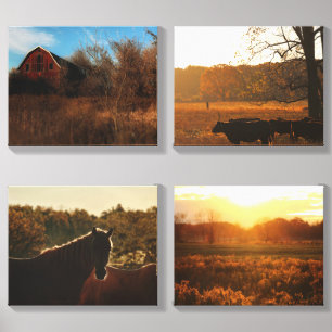 Backroads & Barnwood- Four-Piece Canvas Wall Art  Canvas Photo Tile