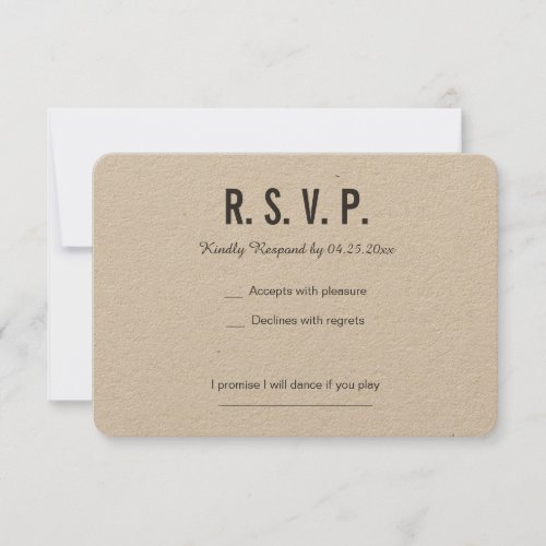 BACKSIDED with geometric heart RSVP card Wedding