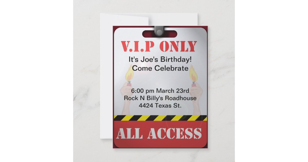 Backstage Pass Party Invitation | Zazzle