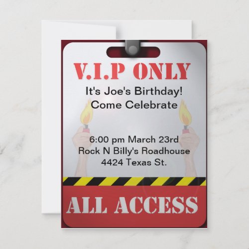 Backstage Pass Party Invitation