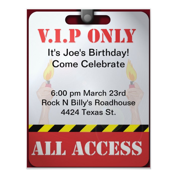 Backstage Pass Party Invitation Zazzle Com