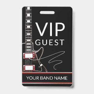 Backstage Pass VIP Custom Band Rock Guitar Lanyard Badge