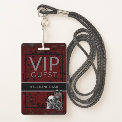 Backstage Pass VIP Custom Name Rock Band Lanyard Badge