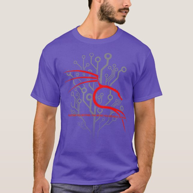 Backtrack Kali Linu design with Dragon and  Red T-Shirt (Front)