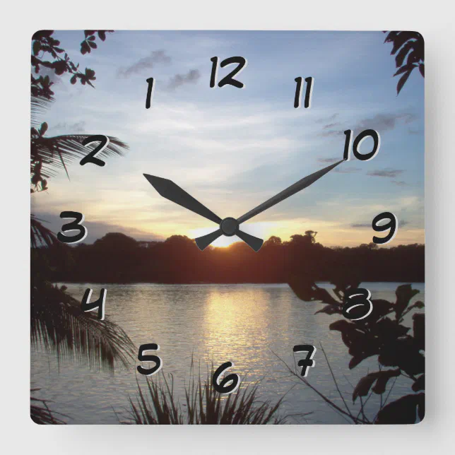 Backward Clock Costa Rican Sunset Tortuguero Zazzle