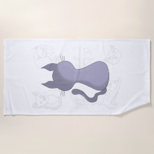 Backward Shy Cat Duvet Cover Beach Towel