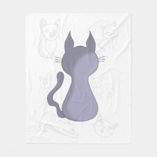 Backward Shy Cat Duvet Cover Fleece Blanket