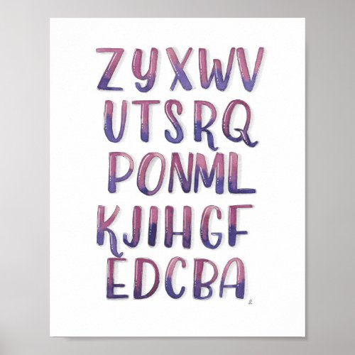 Backwards Alphabet Poster