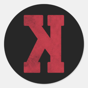 Backwards K Strikeout Looking Baseball Classic Round Sticker
