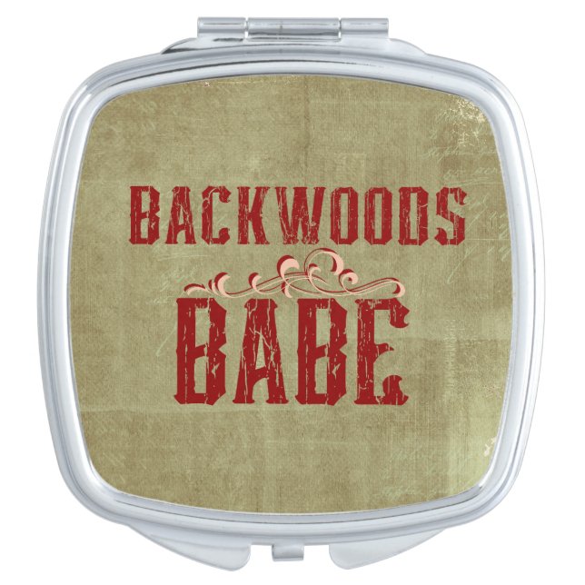 Backwoods Babe Typography Compact Mirror (Front)