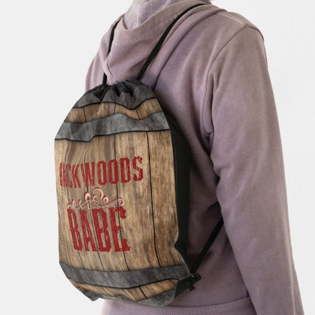 Backwoods Babe Whiskey Keg  Drawstring Bag (Insitu)