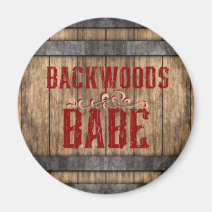 Backwoods Babe Whiskey Keg Magnet