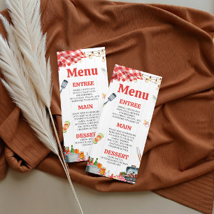 Backyard Baby-Q Gingham Menu Card