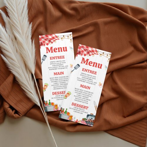Backyard Baby-Q Gingham Menu Card