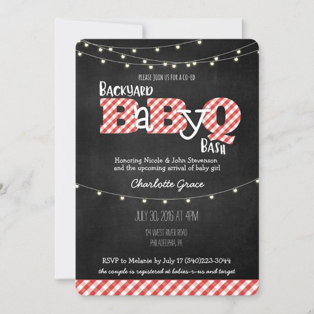 Backyard BaByQ Bash BBQ Baby Shower Invitation (Front)