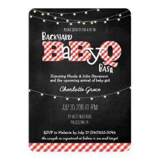 Backyard BaByQ Bash BBQ Baby Shower Invitation
