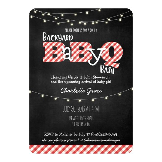 Backyard BaByQ Bash BBQ Baby Shower Invitation | Zazzle.com