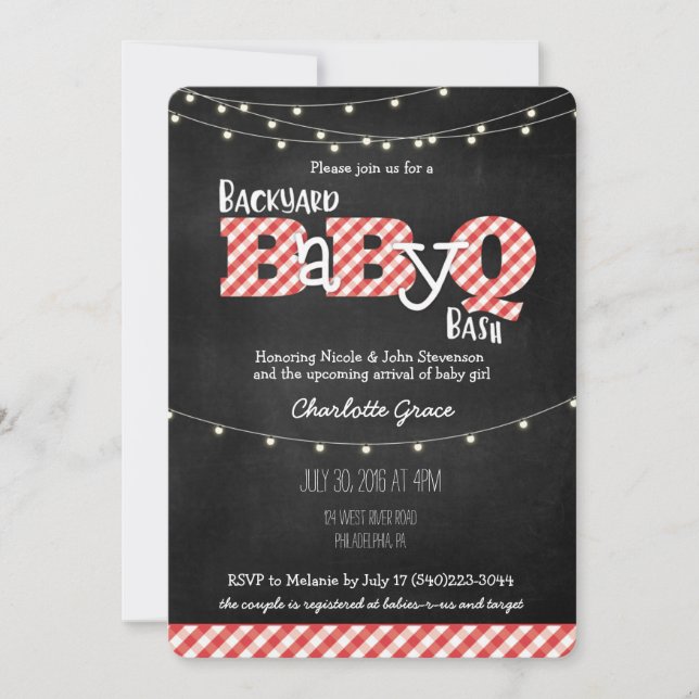 Backyard BaByQ Bash BBQ Baby Shower Invitation (Front)