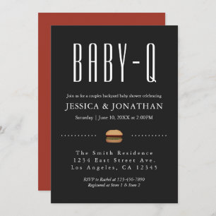 Backyard BabyQ BBQ Baby Shower Couples Invitation