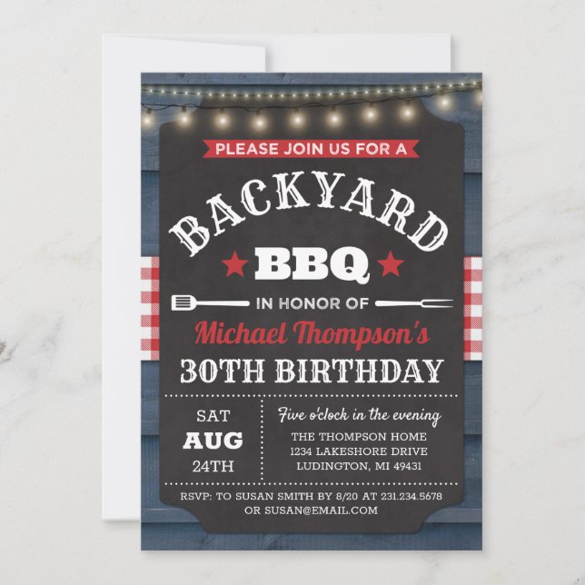 Backyard Barbecue Birthday Invitation (Front)