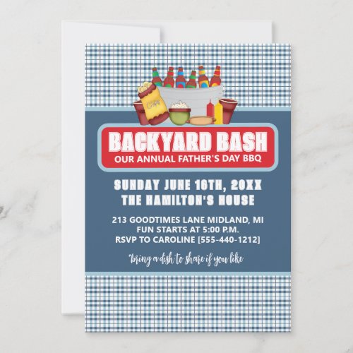 Backyard Bash Annual Fathers Day BBQ Invitations