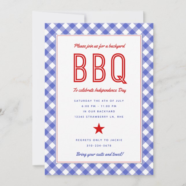 Backyard BBQ | 4th of July Party Invitation (Front)