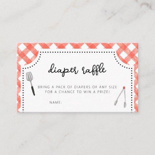 Backyard BBQ Baby Shower Diaper Raffle Business Card