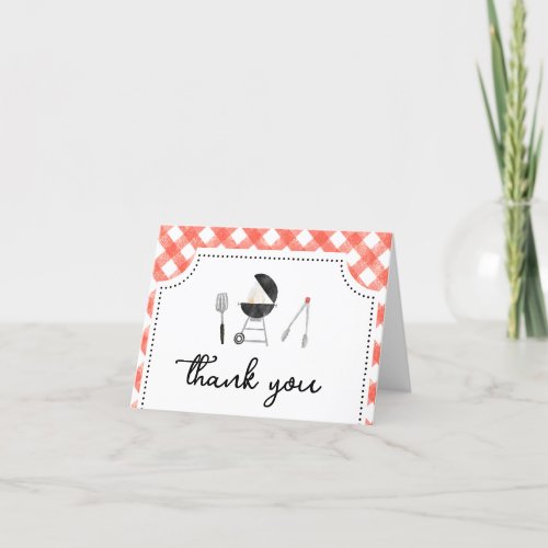 Backyard BBQ Baby Shower Thank You Card