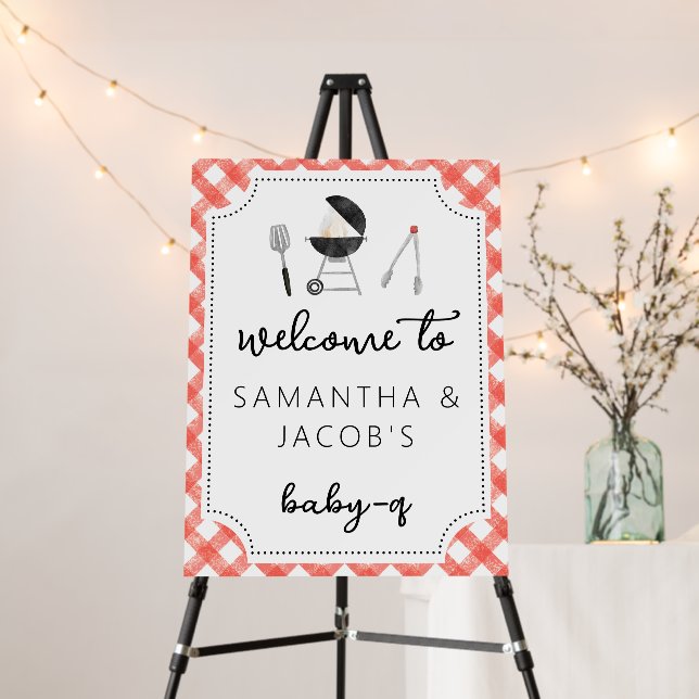 Backyard BBQ Baby Shower Welcome Sign (In Situ (Stand))