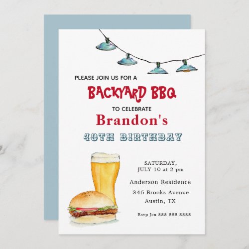 Backyard BBQ Birthday Invitation