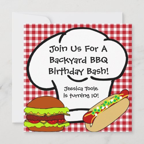 Backyard BBQ Birthday Invitation