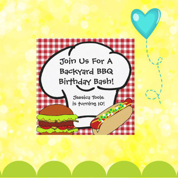Backyard Bbq Birthday Invitation by kids_birthdays at Zazzle
