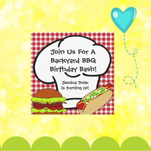 Backyard BBQ Birthday Invitation