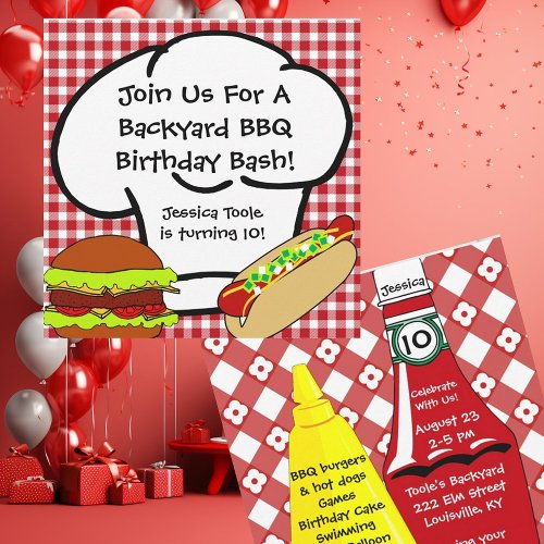 Backyard BBQ Birthday Invitation