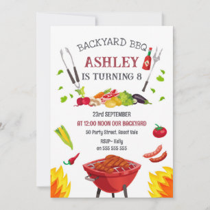Backyard BBQ Birthday Party Invitation