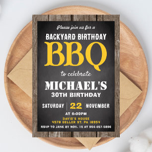 Backyard BBQ Birthday Party Invitation Cookout