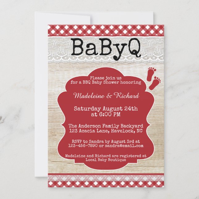Backyard BBQ Couples Baby Shower Invitation (Front)
