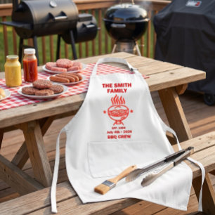 Backyard BBQ Family Crew Family July 4th Adult Apron