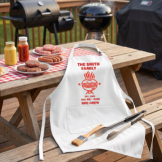 Backyard BBQ Family Crew Family July 4th Adult Apron