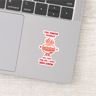 Backyard BBQ Family Crew Family July 4th Sticker