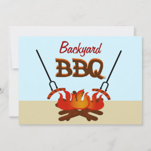 Backyard BBQ Get Together Party Invitation
