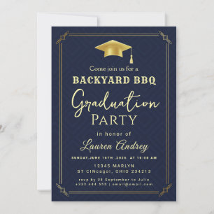 Backyard BBQ Graduation Party Invitation